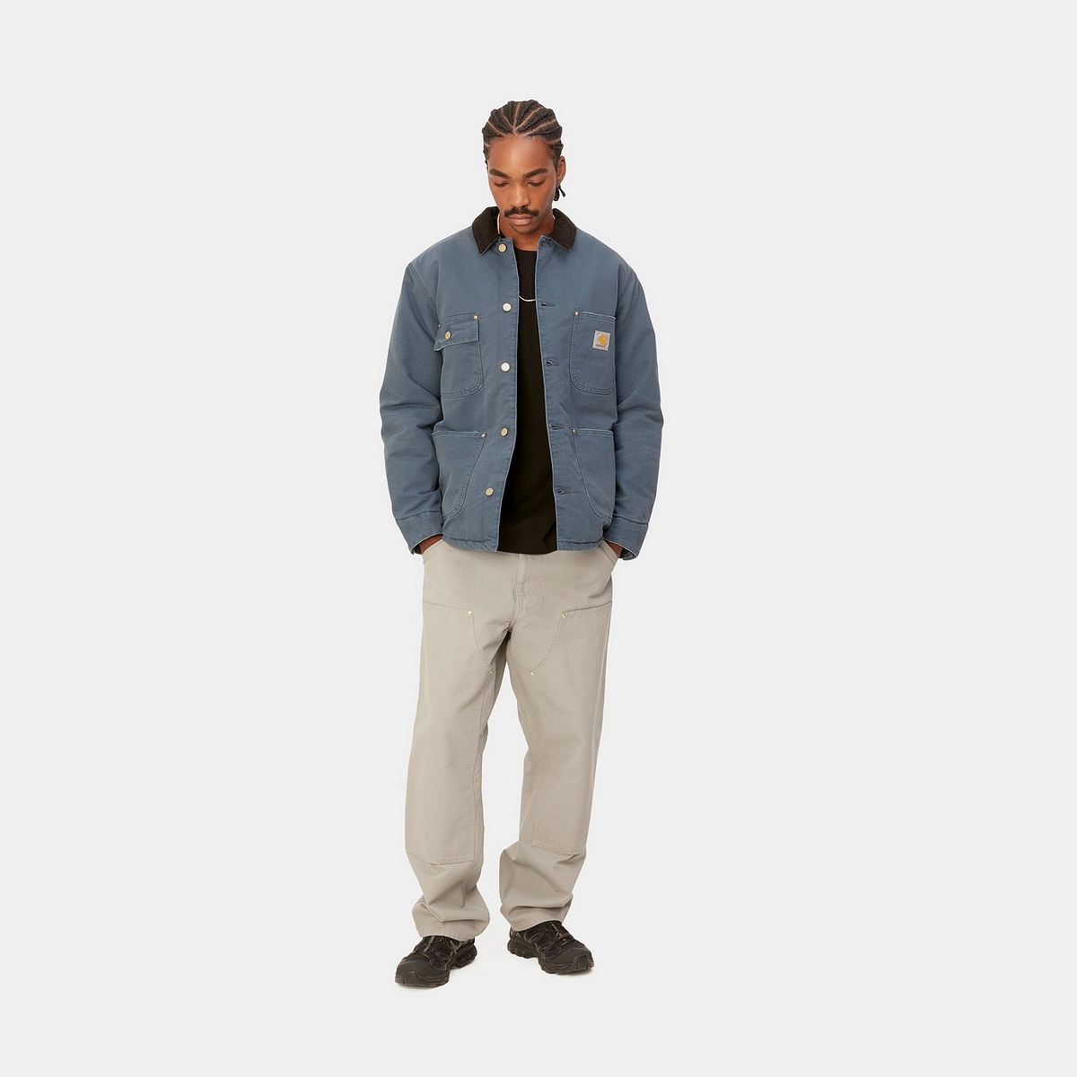 Kabáty Carhartt WIP OG Chore Coat "Ore / Black aged canvas" Navy | I027357_1QF_3K, 1