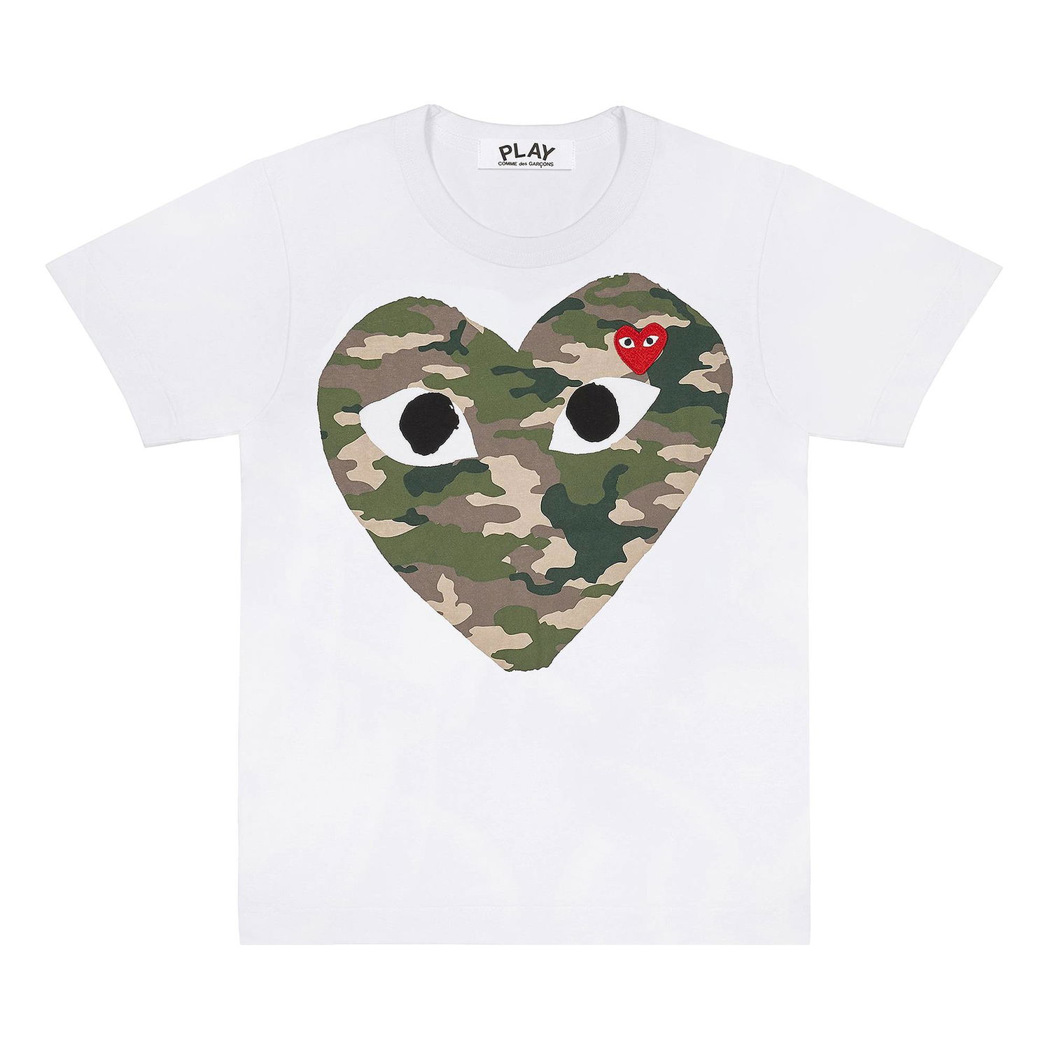 Tričko Comme des Garçons PLAY Camouflage Heart T-Shirt Biela | AZ T241 051 1, 1