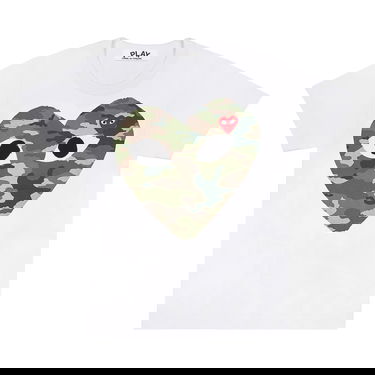 Tričko Comme des Garçons PLAY Camouflage Heart T-Shirt Biela | AZ T241 051 1, 1