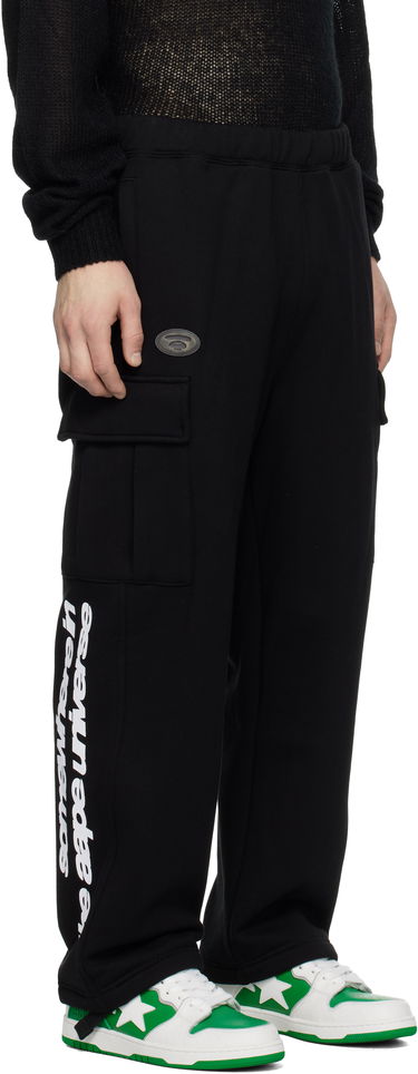 Tepláky AAPE by A Bathing Ape AAPE by A Bathing Ape Moonface Logo Cargo Sweatpants Čierna | AAPPTMB643XXNBKX, 1