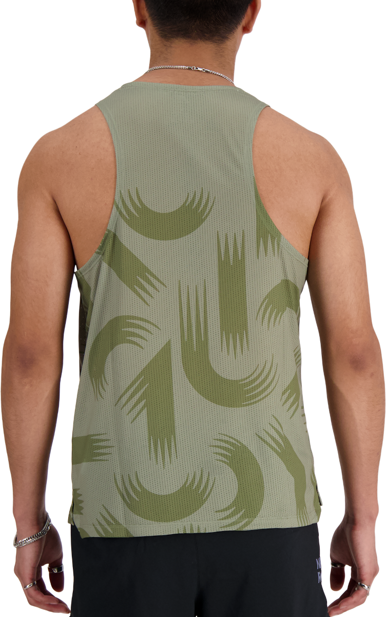 Tielko New Balance London Edition Printed Athletics Run Singlet Zelené | mt41297d-dek, 1