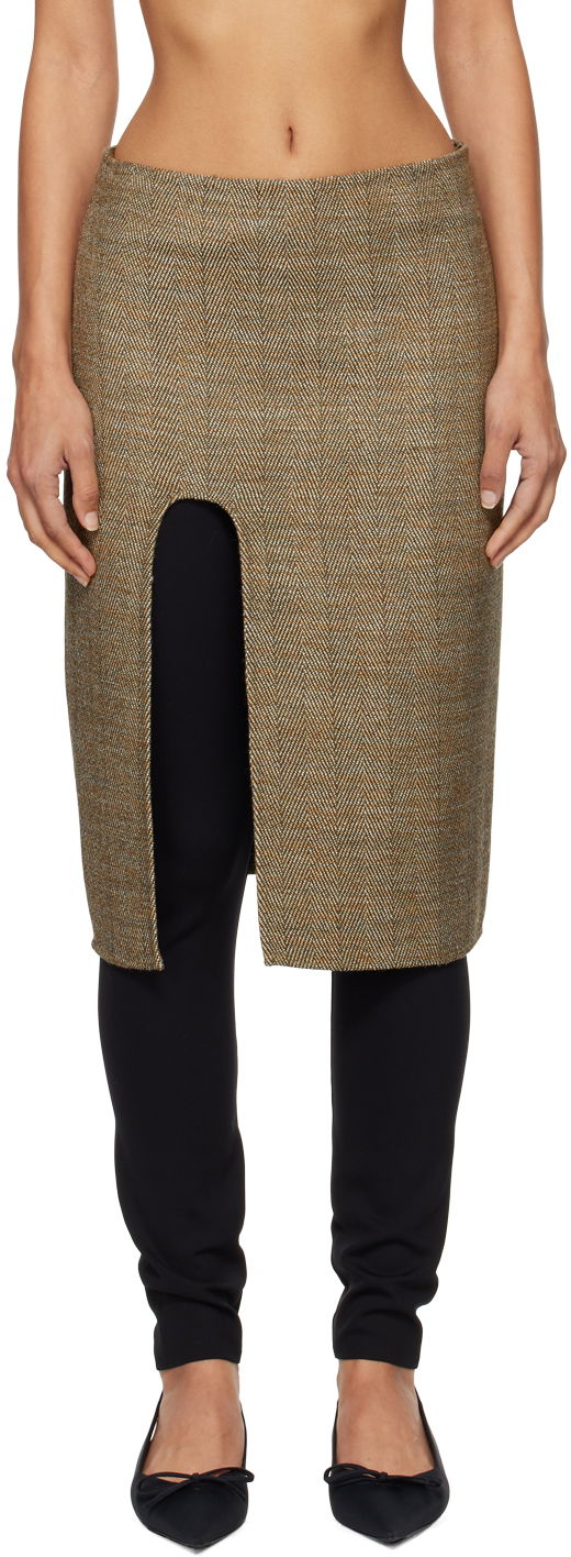 Sukňa Stella McCartney Stella McCartney Side-Slit Midi Skirt Hnedá | 6301203EJ701, 0