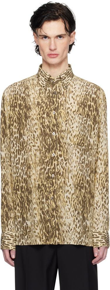 Košeľa Tom Ford 70's Animalier Print Fluid Fit Shirt Hnedá | HRO003-FMS045S25, 0