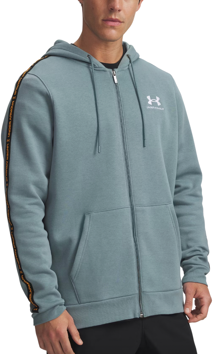 Mikina Under Armour Icon Fleece Full Zip Hoodie with Taping Tyrkysová | 1390298-587, 0