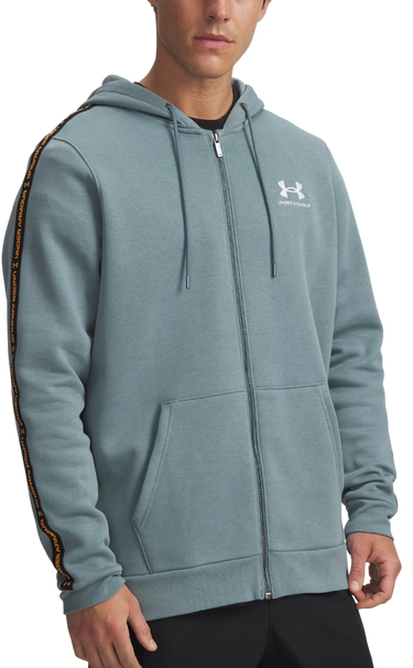 Mikina Under Armour Icon Fleece Full Zip Hoodie with Taping Tyrkysová | 1390298-587, 0