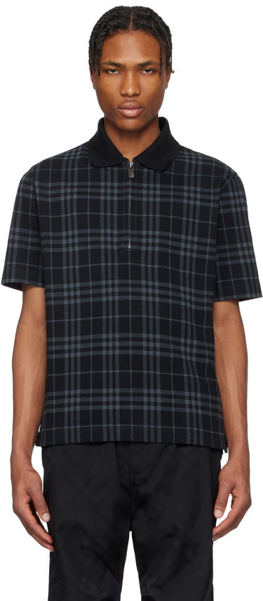 Polo tričko Burberry Burberry Stretch Cotton Blend Check Polo Čierna | 8101895, 0