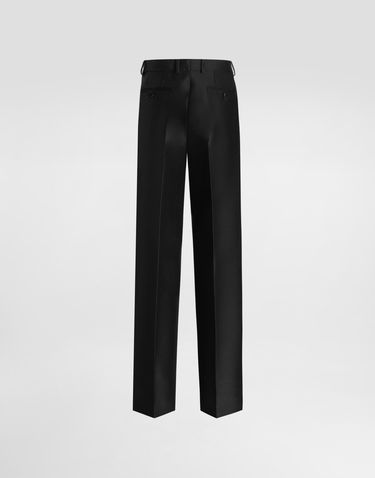 Nohavice Dolce & Gabbana Dolce & Gabbana Wool And Silk Faille Trousers Čierna | FTC18TGDC6PN0000, 3