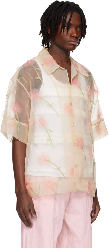 Košeľa Simone Rocha Simone Rocha Carnation Organza Boxy Shirt Béžová | 5332 1245, 1