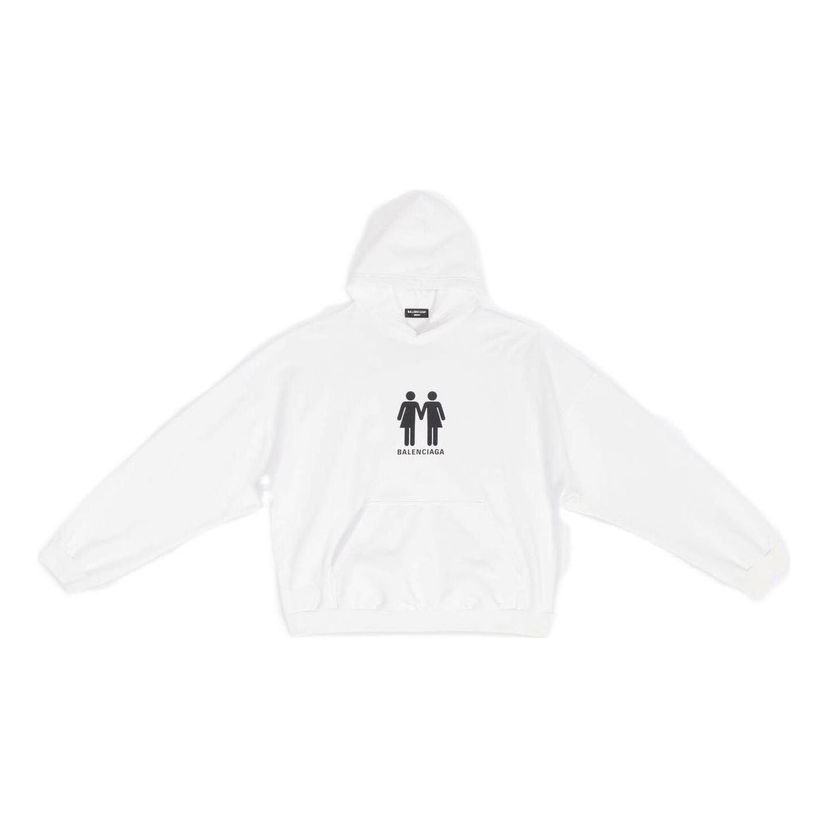 Mikina Balenciaga Pride Boxy Fit Hoodie Biela | 651799TMVO30904