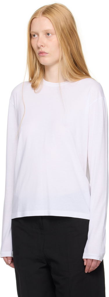 Tričko TOTEME TOTEME Classic Long Sleeve T-Shirt Biela | 253-WRT0588-FB0419, 3