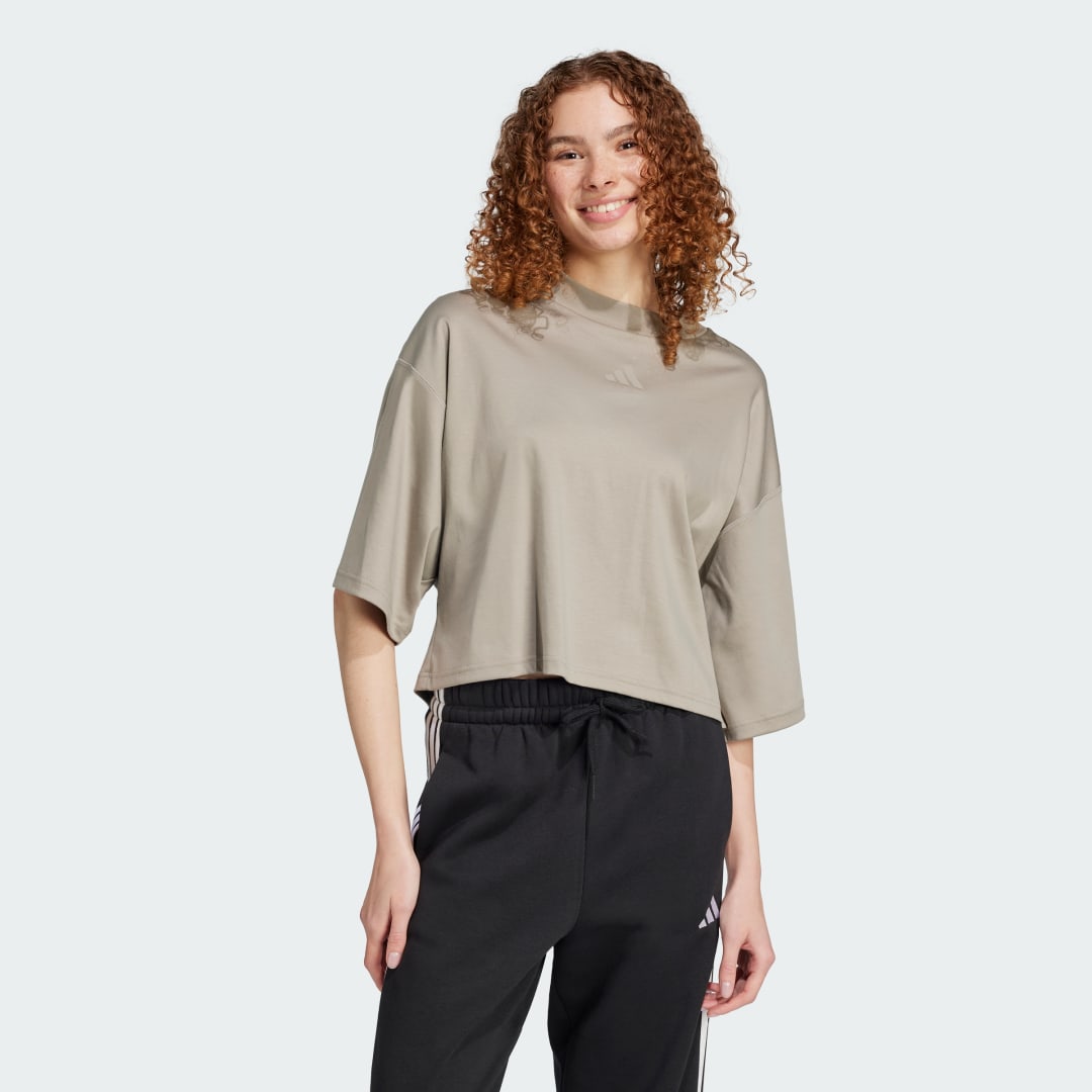 Crop Top adidas Performance City Escape Loose Cropped T-Shirt Zelené | JC5110, 0