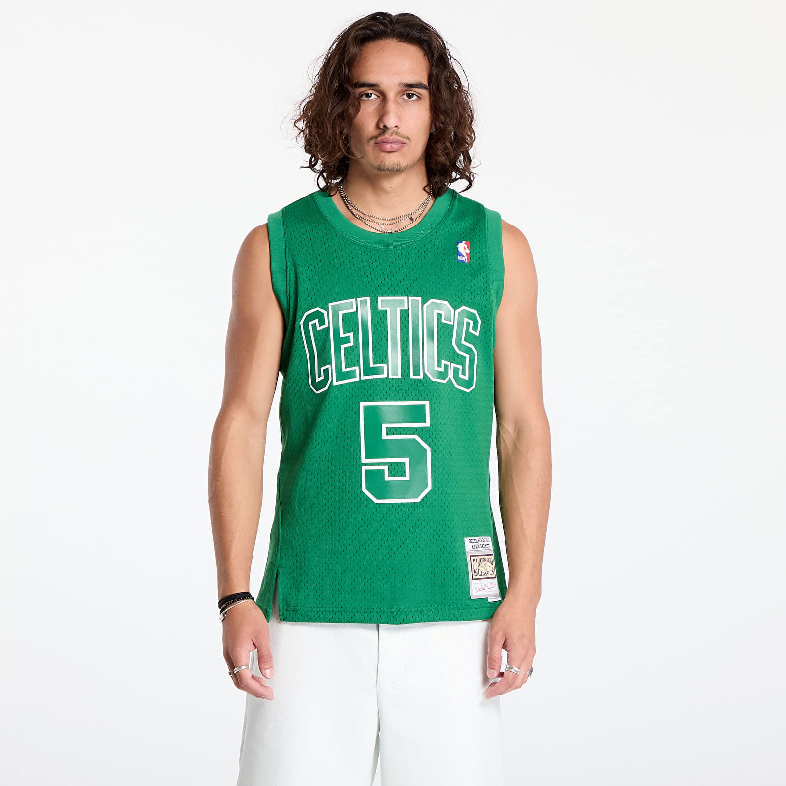 Boston Celtics 5 Kevin Garnett Day Swingman Jersey Green