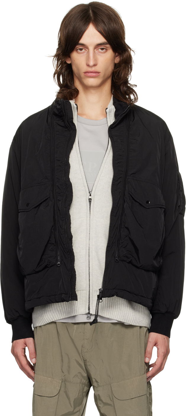 Prešívaná bunda C.P. Company Black Chrome-R Body Zippers Padded Jacket Čierna | 17CMOW089A-005904G, 0