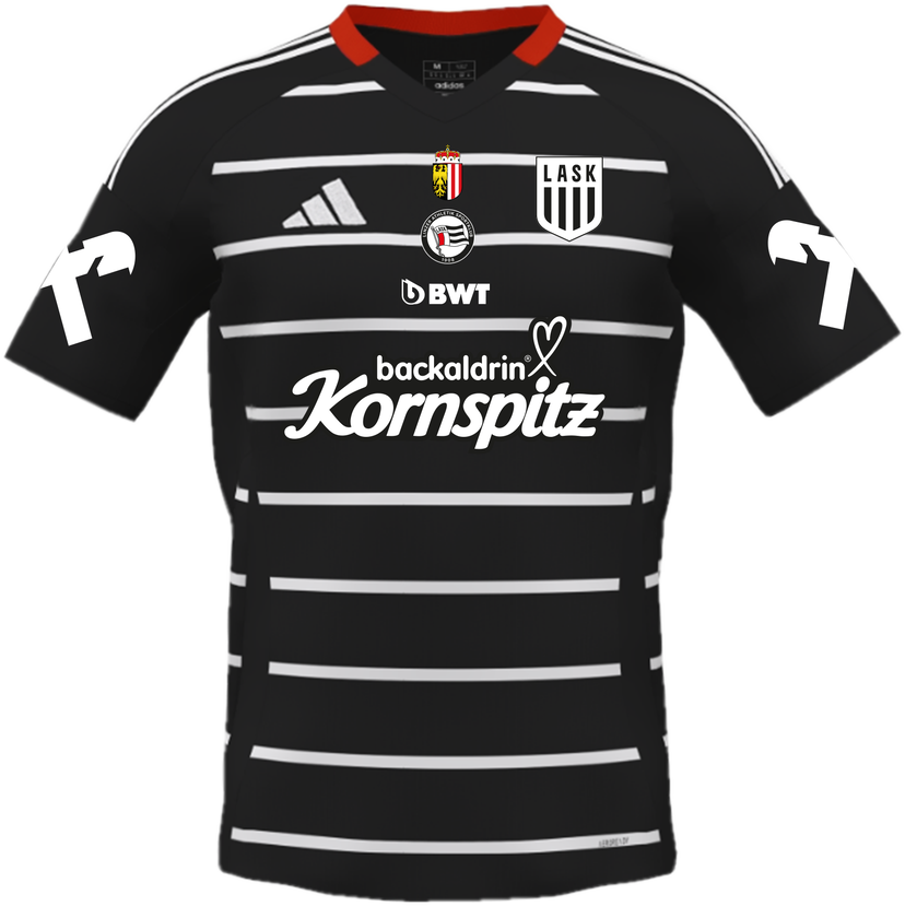 Dres adidas Originals LASK Linz Striped Away Jersey 2024/25 Čierna | askip2186s