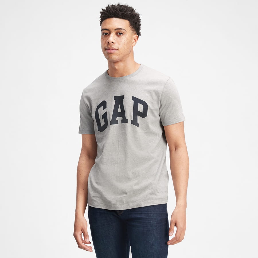 Tričko GAP V-Basic Logo Tee Šedá | 550338-00, 0
