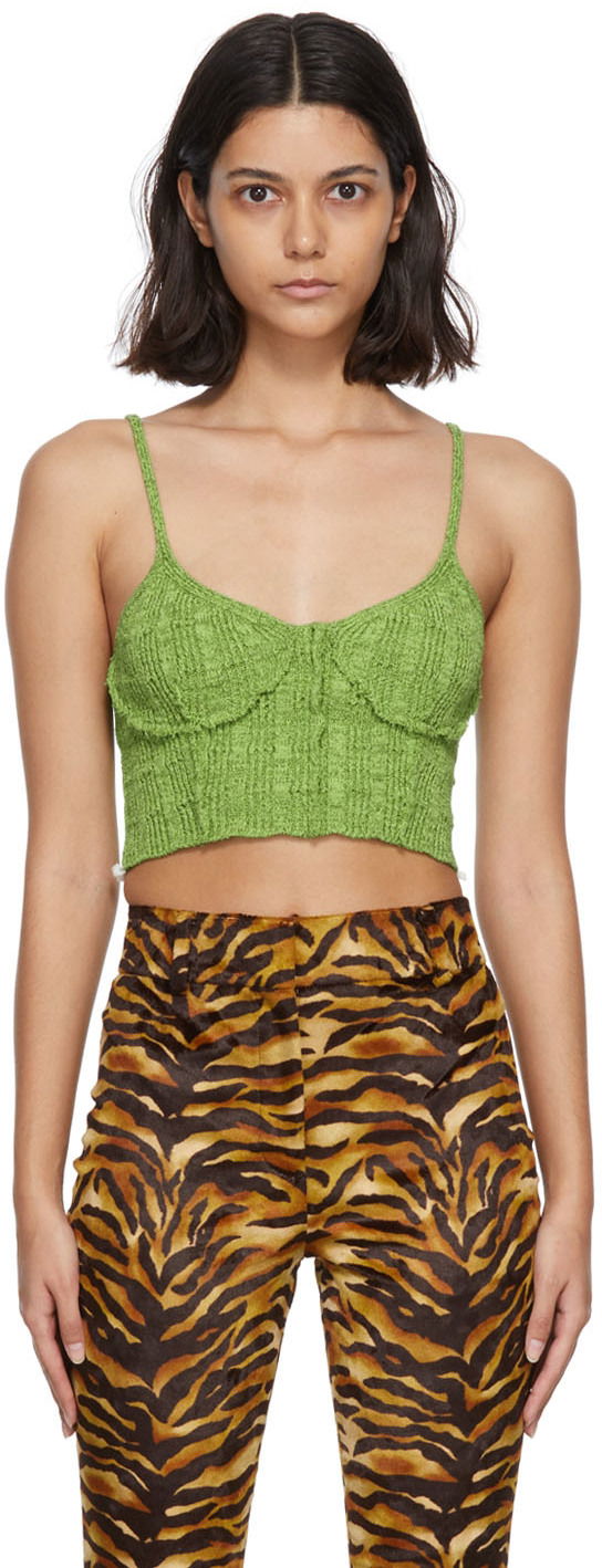 Tielko Acne Studios Wool Textured Camisole Zelené | A60355-, 0