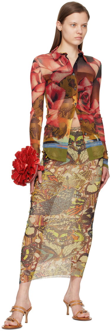 Košeľa Jean Paul Gaultier Jean Paul Gaultier Roses Print Mesh Shirt Rôznofarebný | 24/25-U-CH013-T547-403050, 3