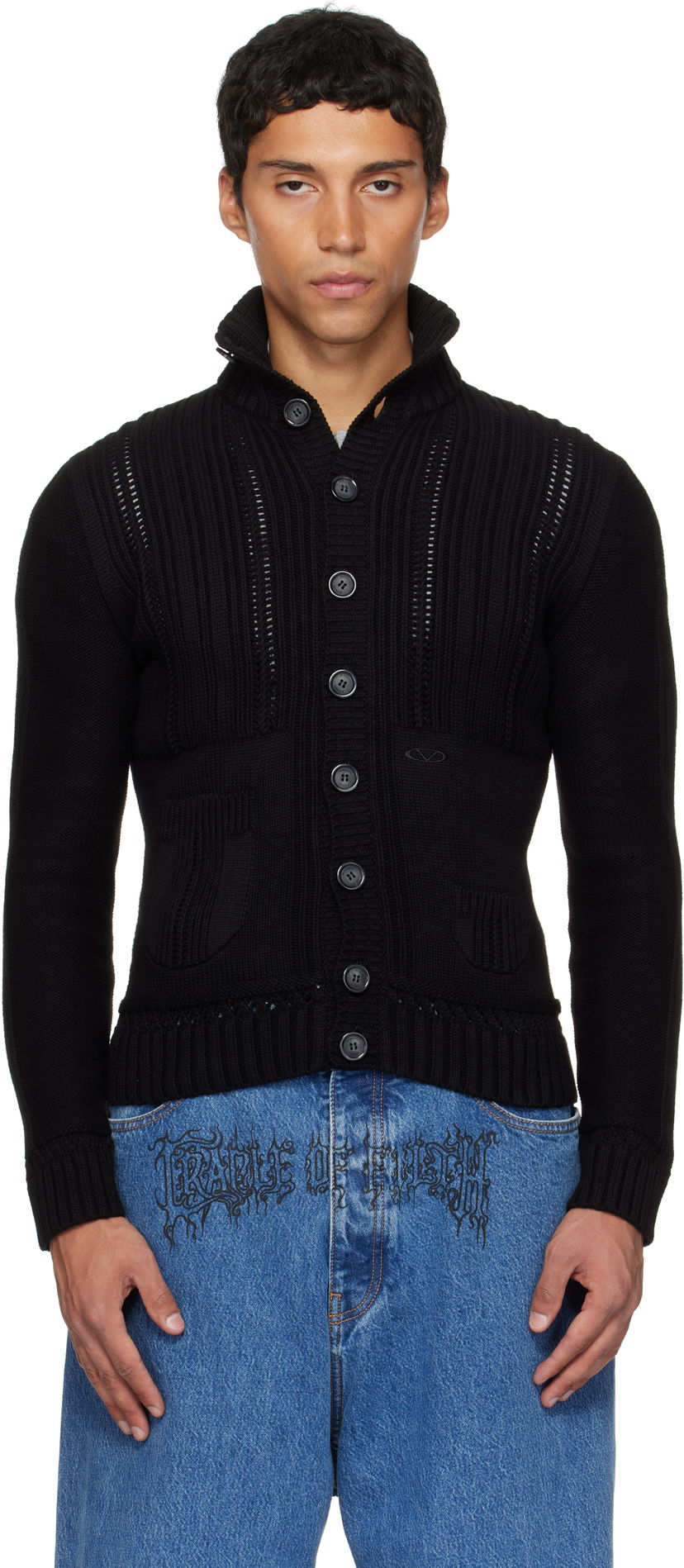 Sveter VETEMENTS VETEMENTS Cargo Cardigan Čierna | UH76KN350B