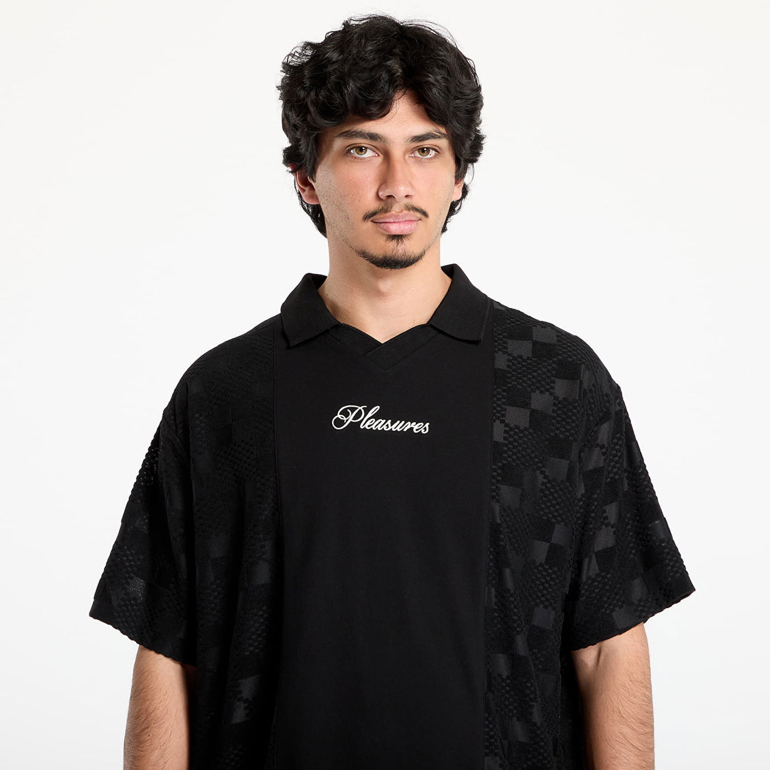 Polo tričko Pleasures PLEASURES Planets Polo Čierna | P25SU014 BLACK, 1