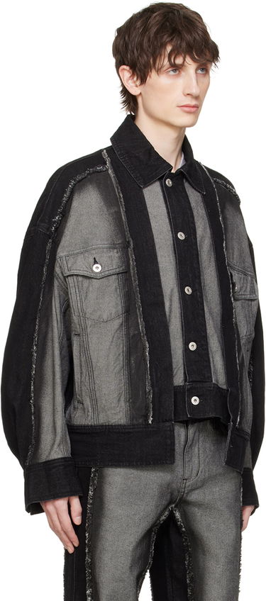 Bunda Feng Chen Wang Feng Chen Wang Paneled Denim Jacket Čierna | FUS17JK17, 1