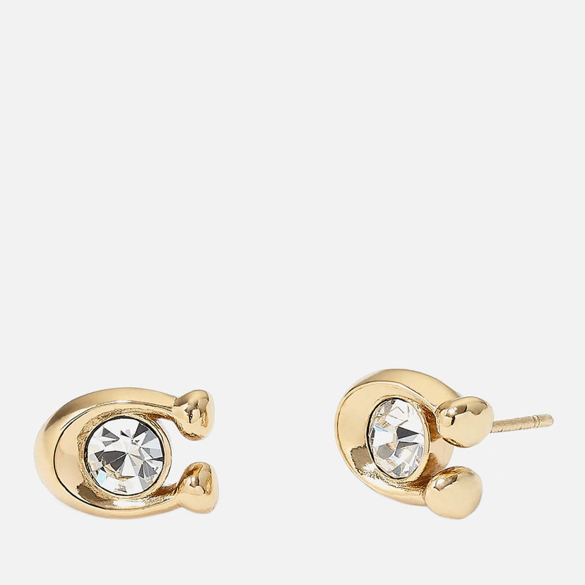 Náušnice Coach Signature Stone and Crystal Earrings Metalická | 37440614GLD110