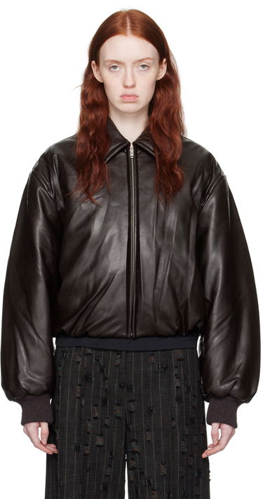 Bomber bunda Acne Studios Coated Faux-Leather Bomber Jacket Hnedá | A90570-, 0