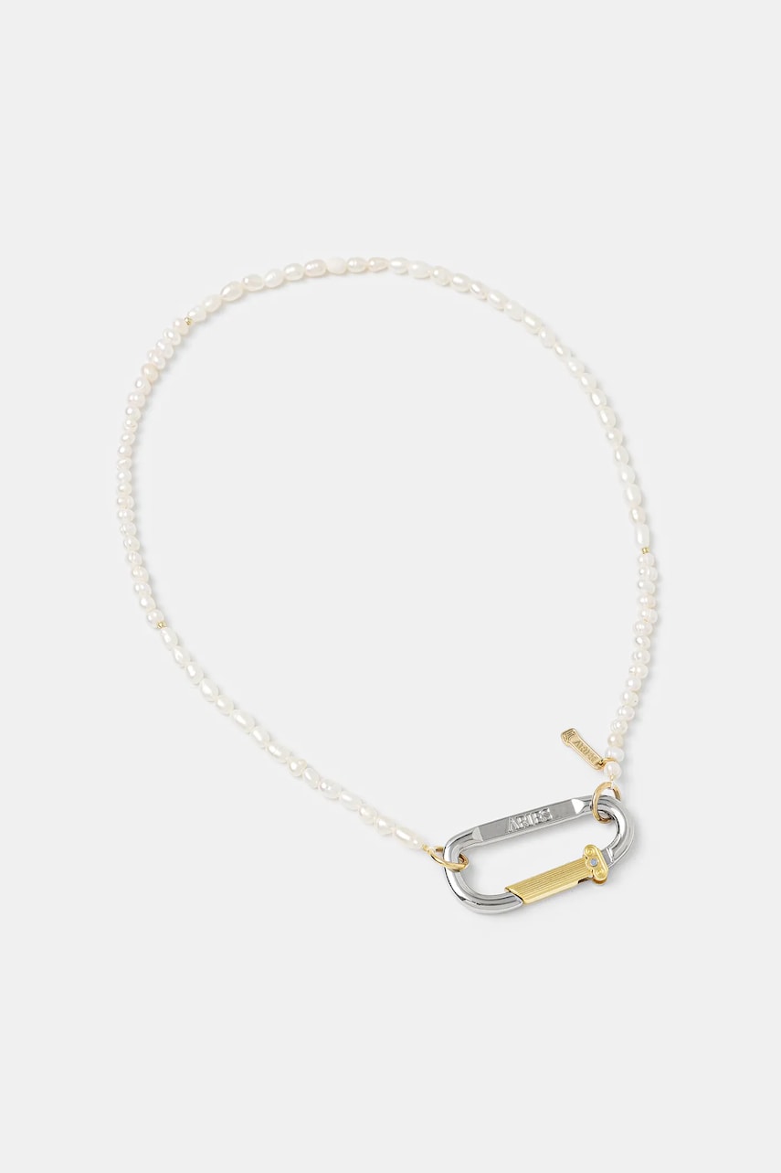 Náhrdelník Aries Aries Mini Carabiner Pearl Necklace Biela | AR9026703, 0
