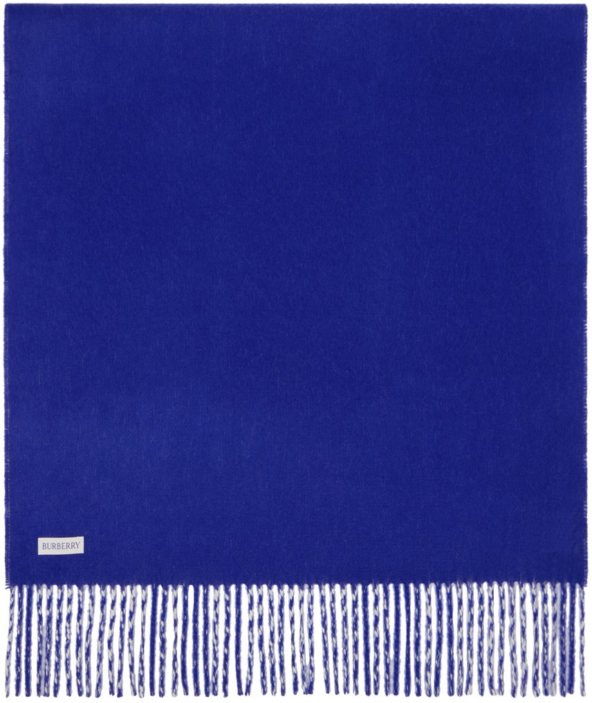Šál Burberry Reversible Check Cashmere Scarf White / Blue Navy | 8073499, 1