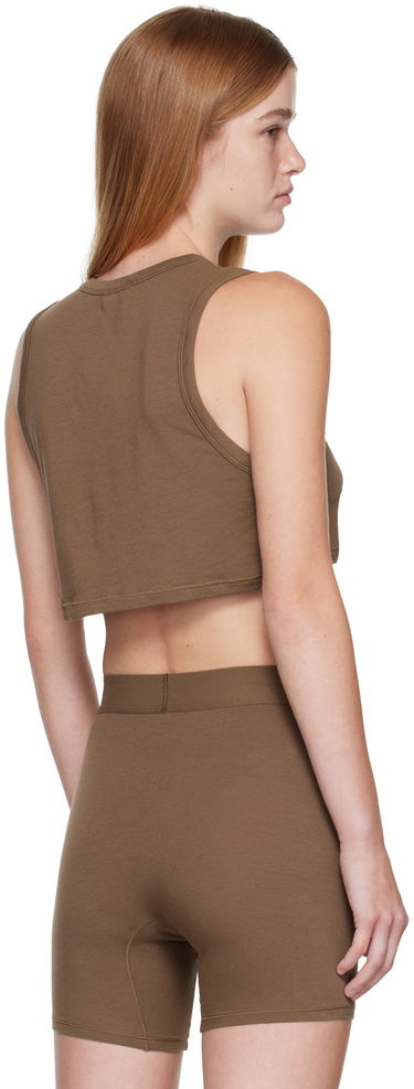 Tielko SKIMS SKIMS Boyfriend Sleep Crop Tank Top Hnedá | Ap-tnk-1372, 2