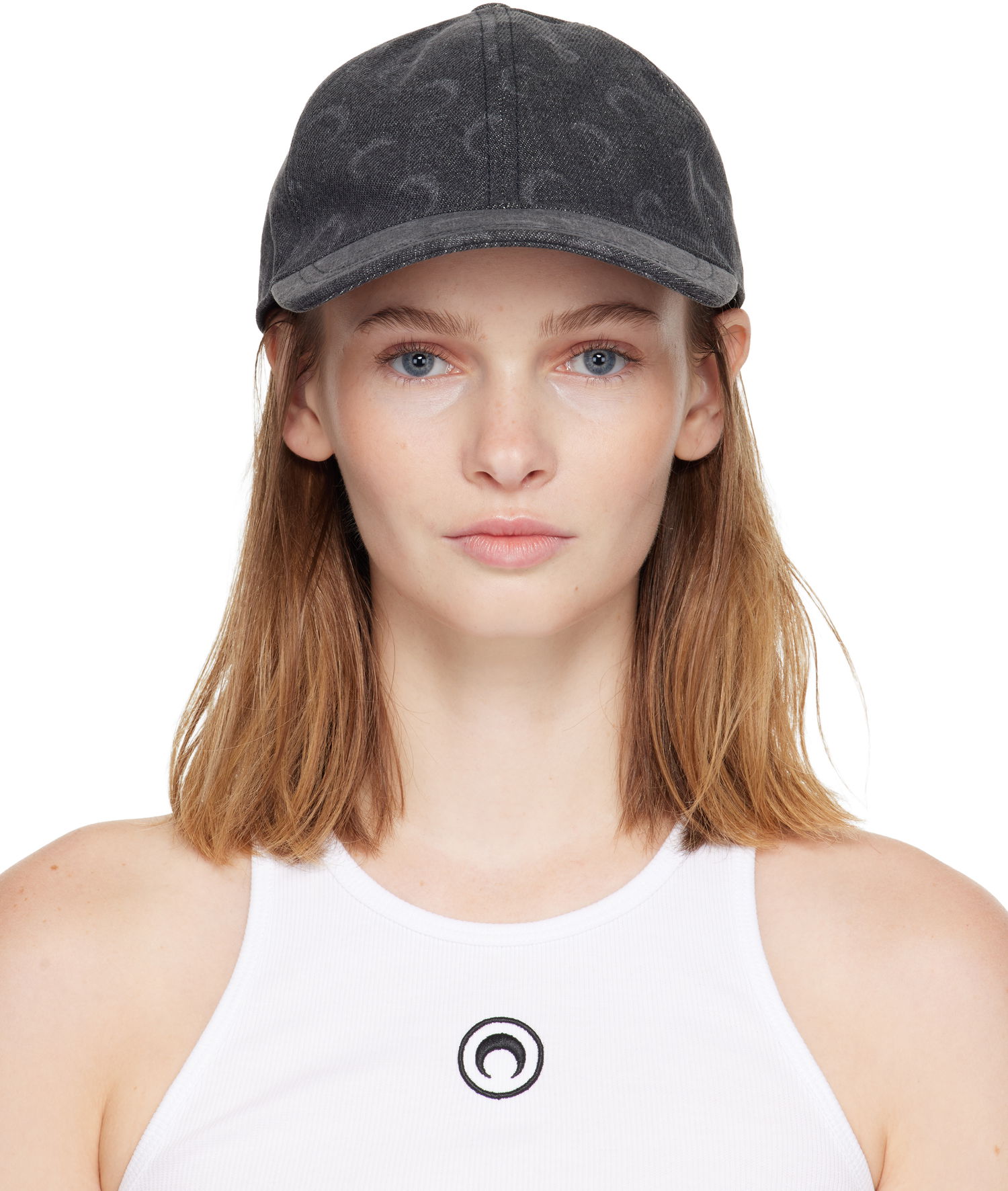 Šiltovka Marine Serre Moon Laser Denim Baseball Cap Šedá | UHG048ACDEN0006, 0
