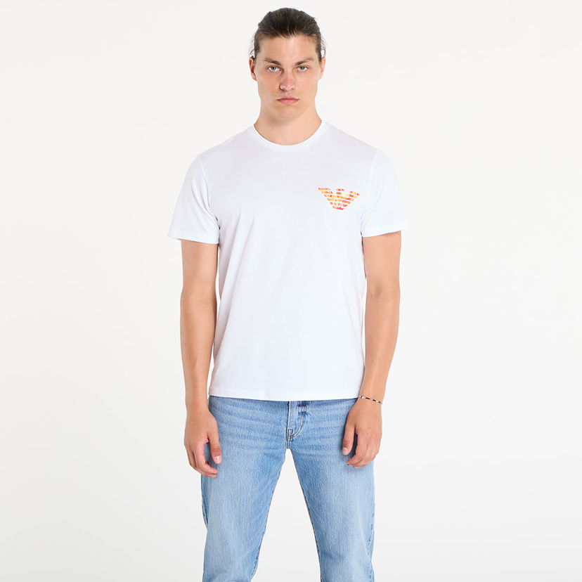 Tričko Emporio Armani EA7 Emporio Armani Crew Neck T-Shirt with Eagle Print Biela | EM000574AF12349F0065