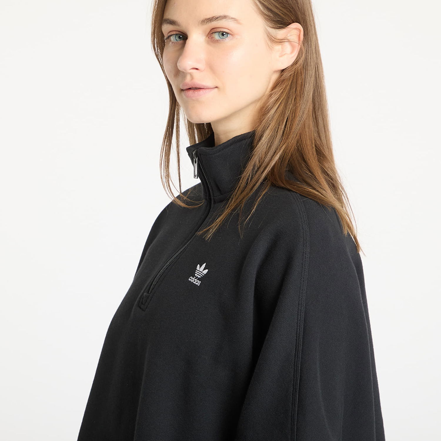 Mikina adidas Originals Essentials French Terry Half Zip Sweatshirt Čierna | IW5726, 1