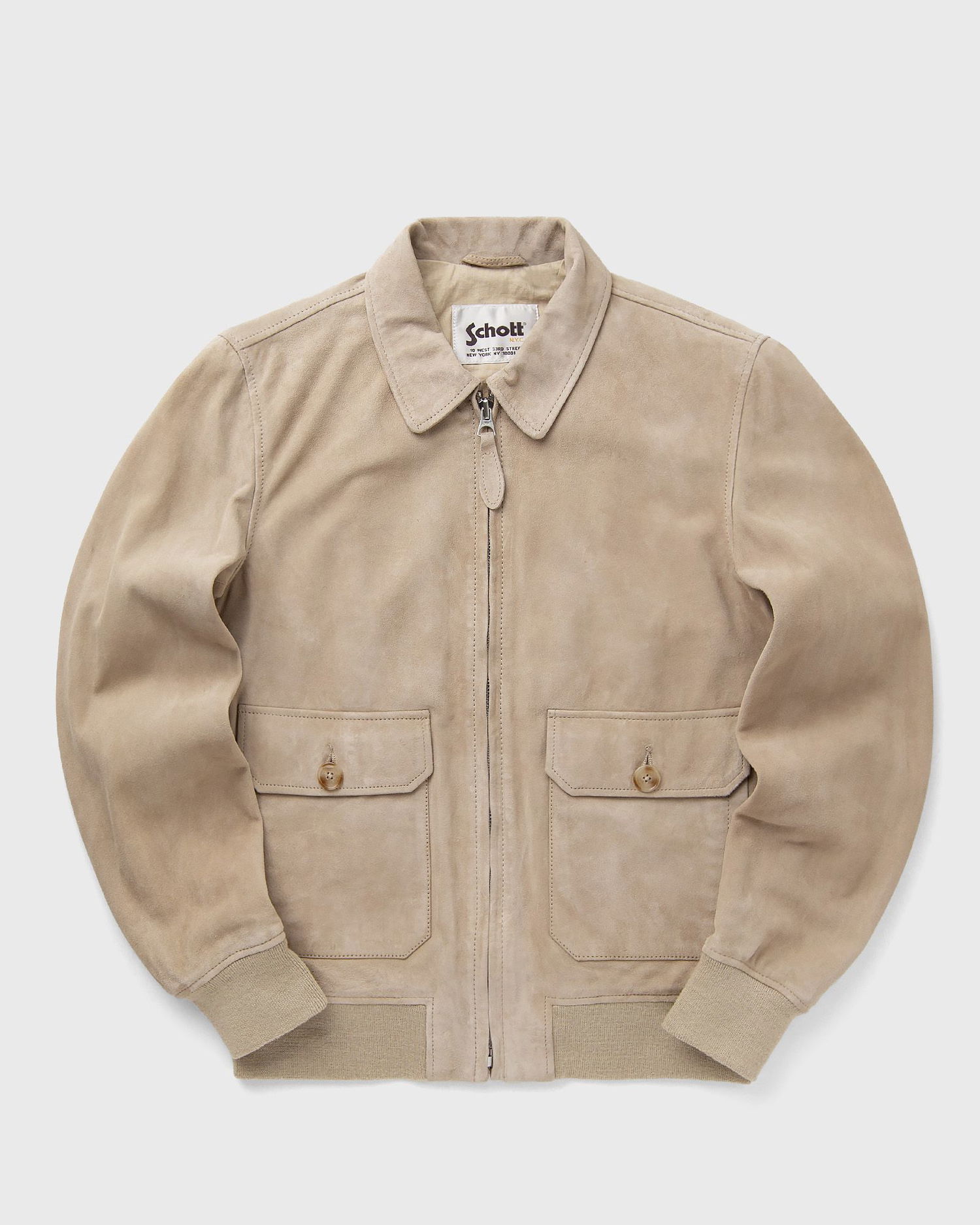 Bunda Schott NYC Aviator Suede Jacket Béžová | LCAVIATORS-BEIGE, 0