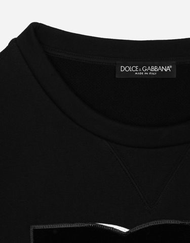 Mikina Dolce & Gabbana Cropped Cotton Crewneck Sweatshirt with DG Logo Čierna | F9P40ZHU7HVN0000, 2