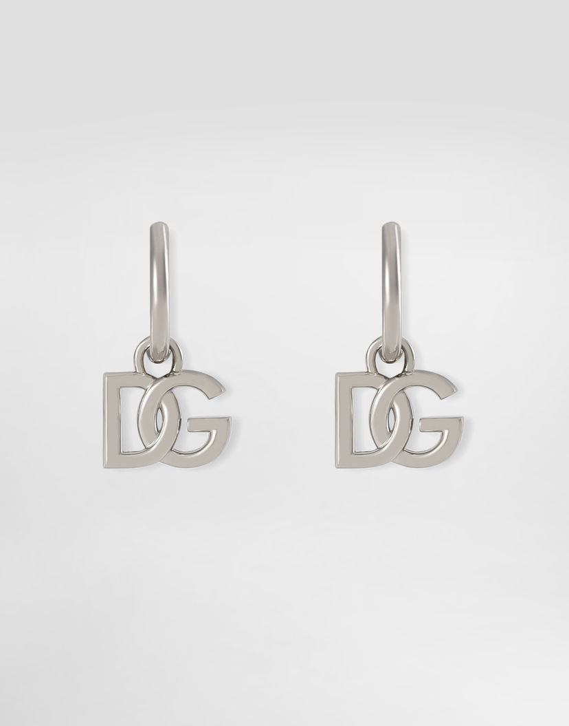 Náušnice Dolce & Gabbana Hoop Earrings With Dg Logo Pendants Metal Onesize Metalická | WEN5L3W111187655