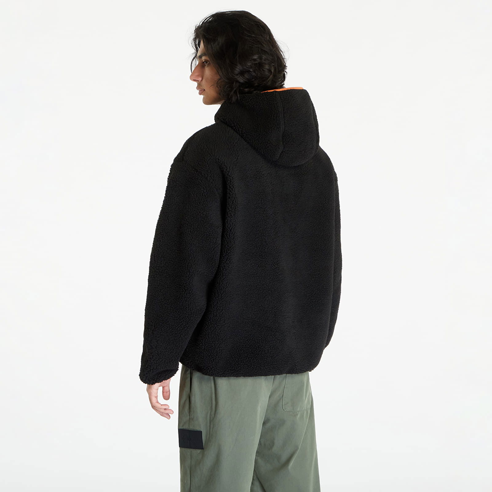 Jeans Sherpa Half-Zip Hoodie Black