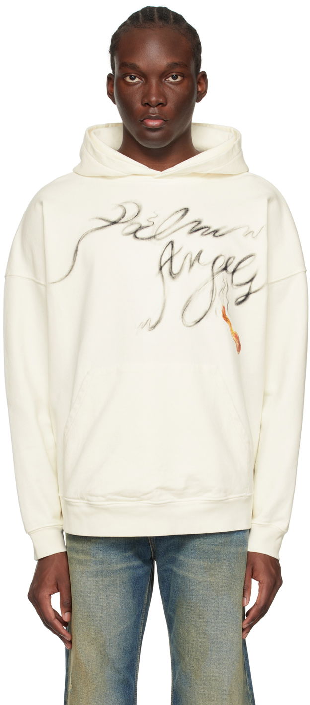 Mikina Palm Angels Foggy Hoodie "Off-White" Biela | PMBB117R24FLE0050310, 0