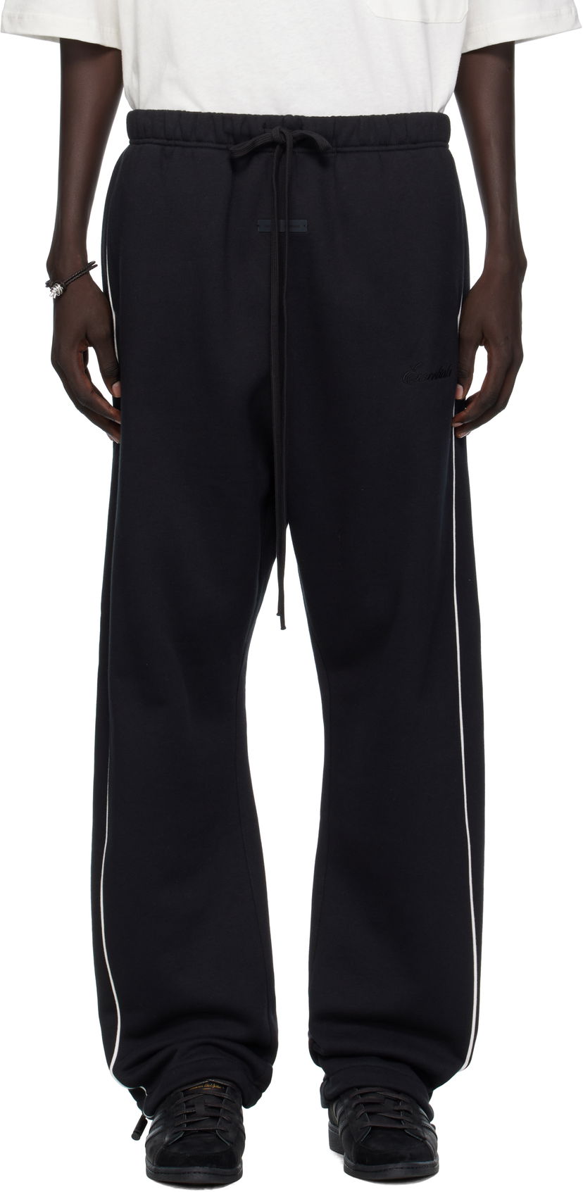 Tepláky Fear of God Fear of God ESSENTIALS Relaxed Fleece Piping Sweatpants Čierna | 130SP258060F
