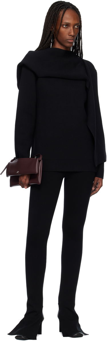 Sveter Courrèges Scarf Oversized Wool Sweater Čierna | 425MPU252FI0036, 3