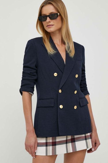 Bunda Polo by Ralph Lauren Double-Breasted Wool-Blend Blazer Navy | 211910134, 0