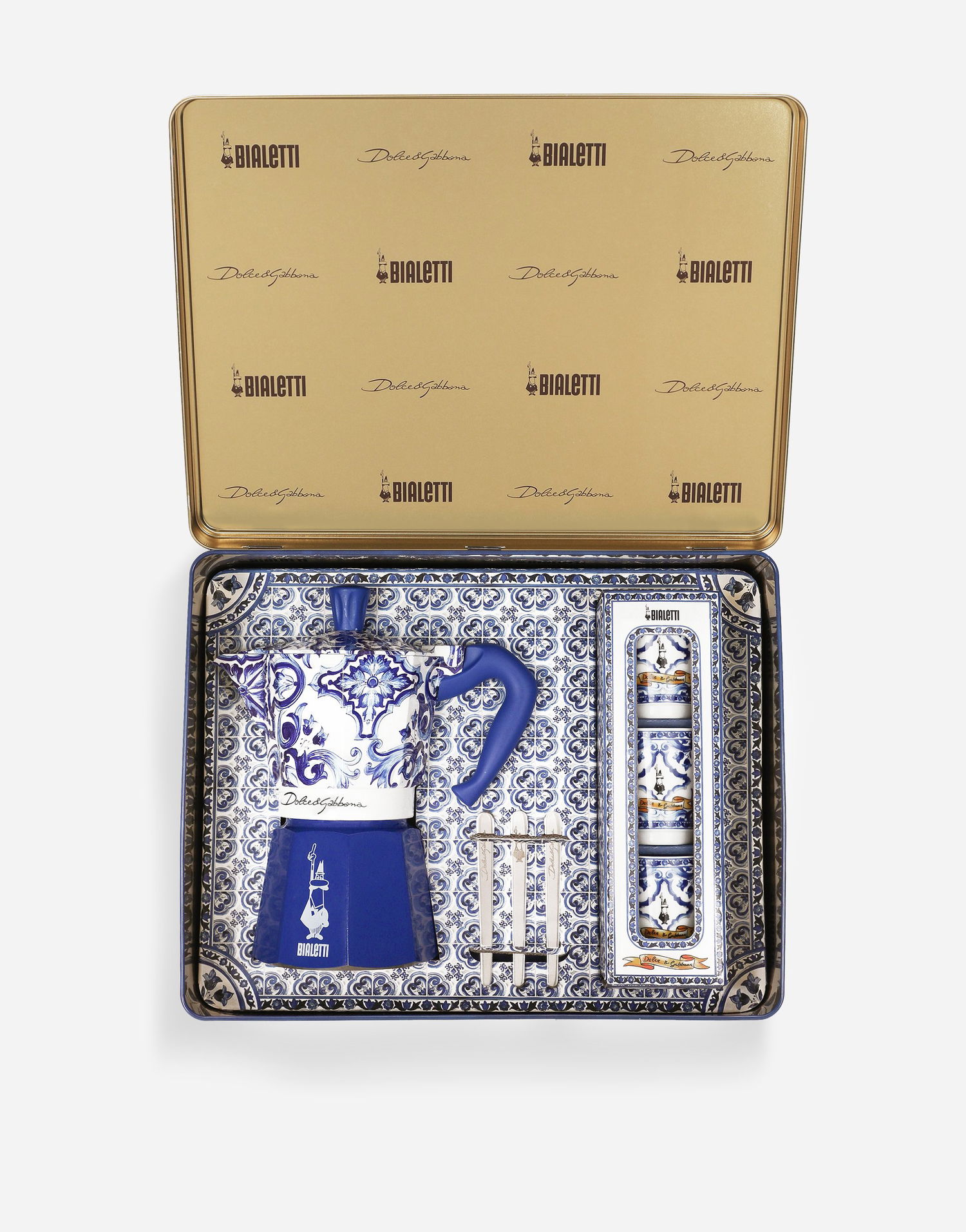 Home decor Dolce & Gabbana Moka Box Large + 3 Porcelain Cups & 3 Silver Stir Sticks Rôznofarebný | TCK017TCAFNUB001, 0