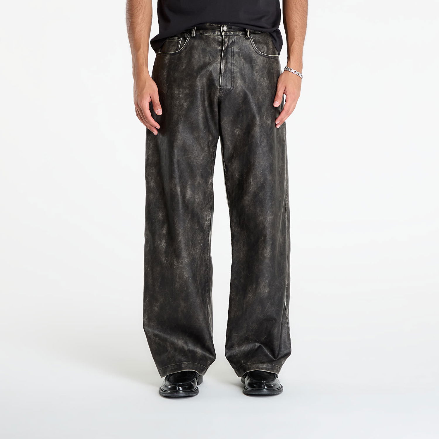 Nohavice Palm Angels Palm Angels Coated Pants Čierna | PMJB018F25FAB0010710, 0