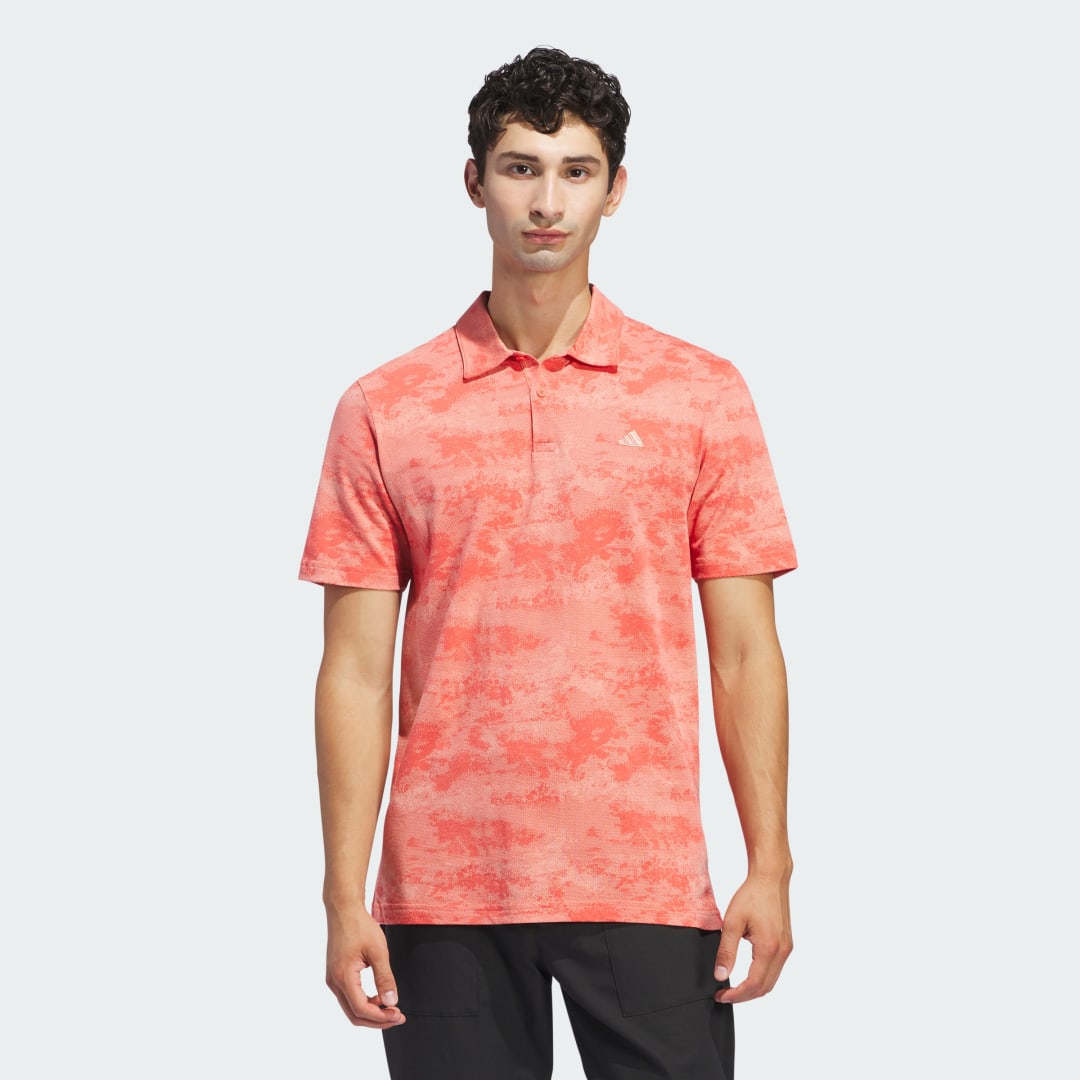 Printed Mesh Polo Shirt