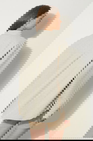 Košeľa Carhartt WIP Ethel Shirt Jac Relaxed Linen Blend Classic Collar Béžová | I033569.502, 2