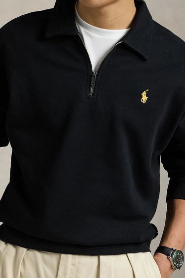 Mikina Polo by Ralph Lauren Black Quarter-Zip Sweatshirt Čierna | 710961601, 3