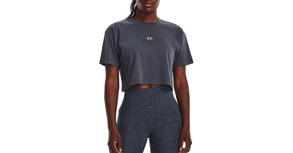 Crop Top Under Armour Branded Logo Crop Tee Šedá | 1376751-044, 1