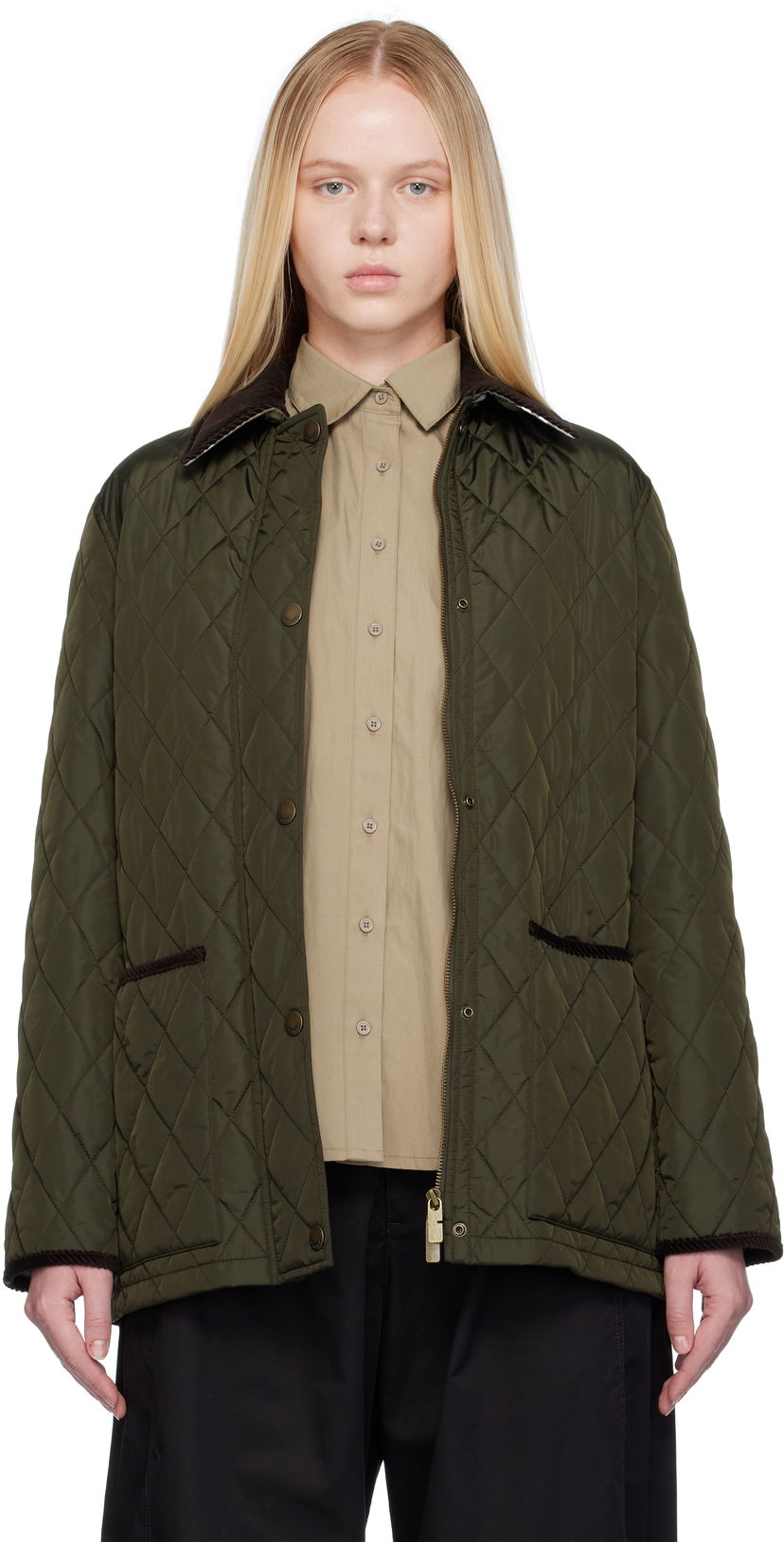 Bunda Burberry Burberry Broadway Quilted Jacket Zelené | 8113840
