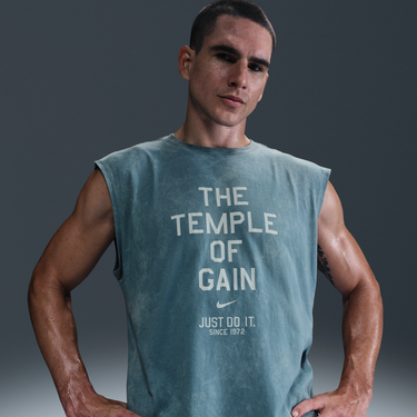Tielko Nike Nike Sleeveless T-Shirt "The Temple Of Gain" Modrá | HJ3687-006, 2