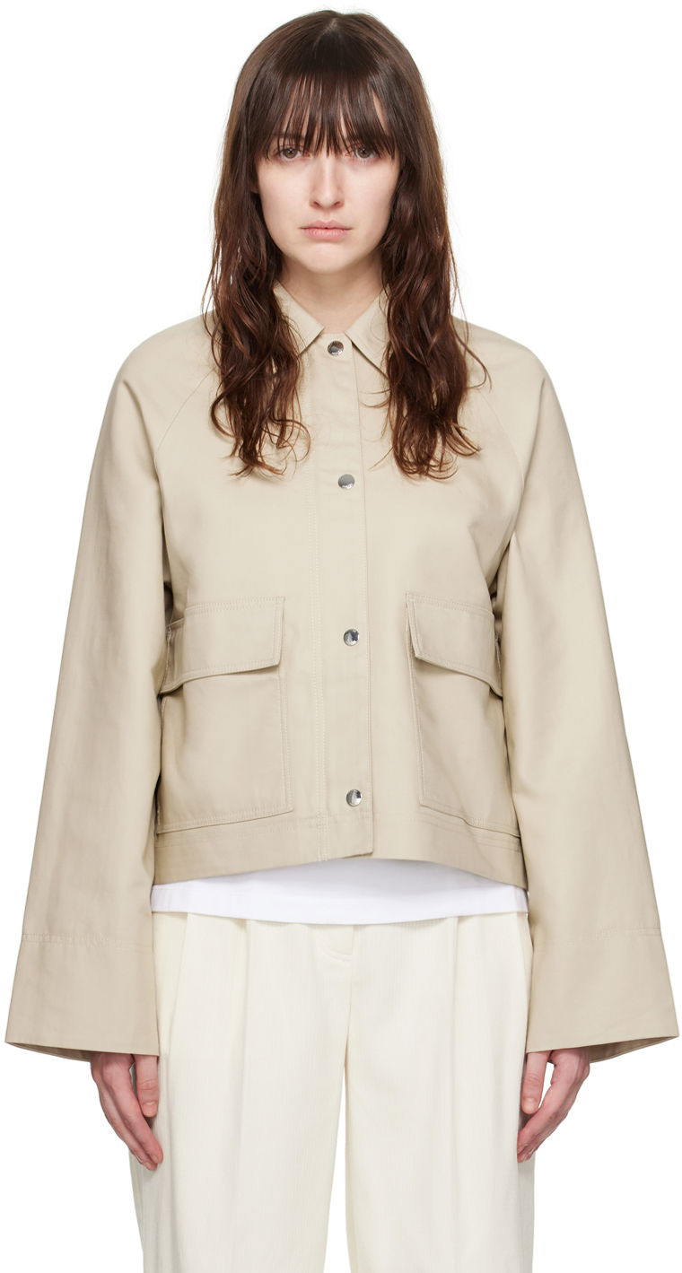 Bunda TOTEME TOTEME Cropped Flap Pocket Jacket Béžová | 243-WRO0129-FB0198, 0