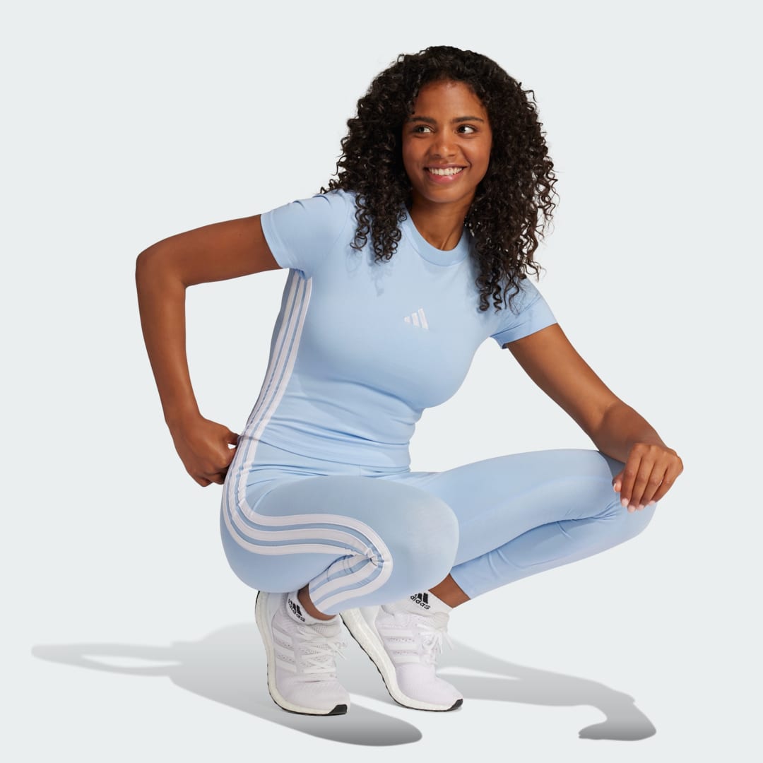 Crop Top adidas Performance Slim Fit Tee Modrá | JE1241, 1